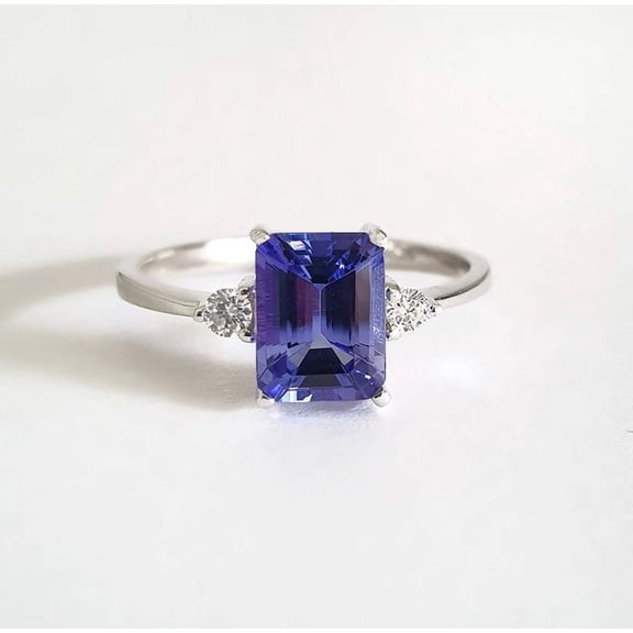 Natural Blue Tanzanite 925 Sterling Silver Ring,Engagemant Ring, Birthstone Rings for Women, Gift For Her