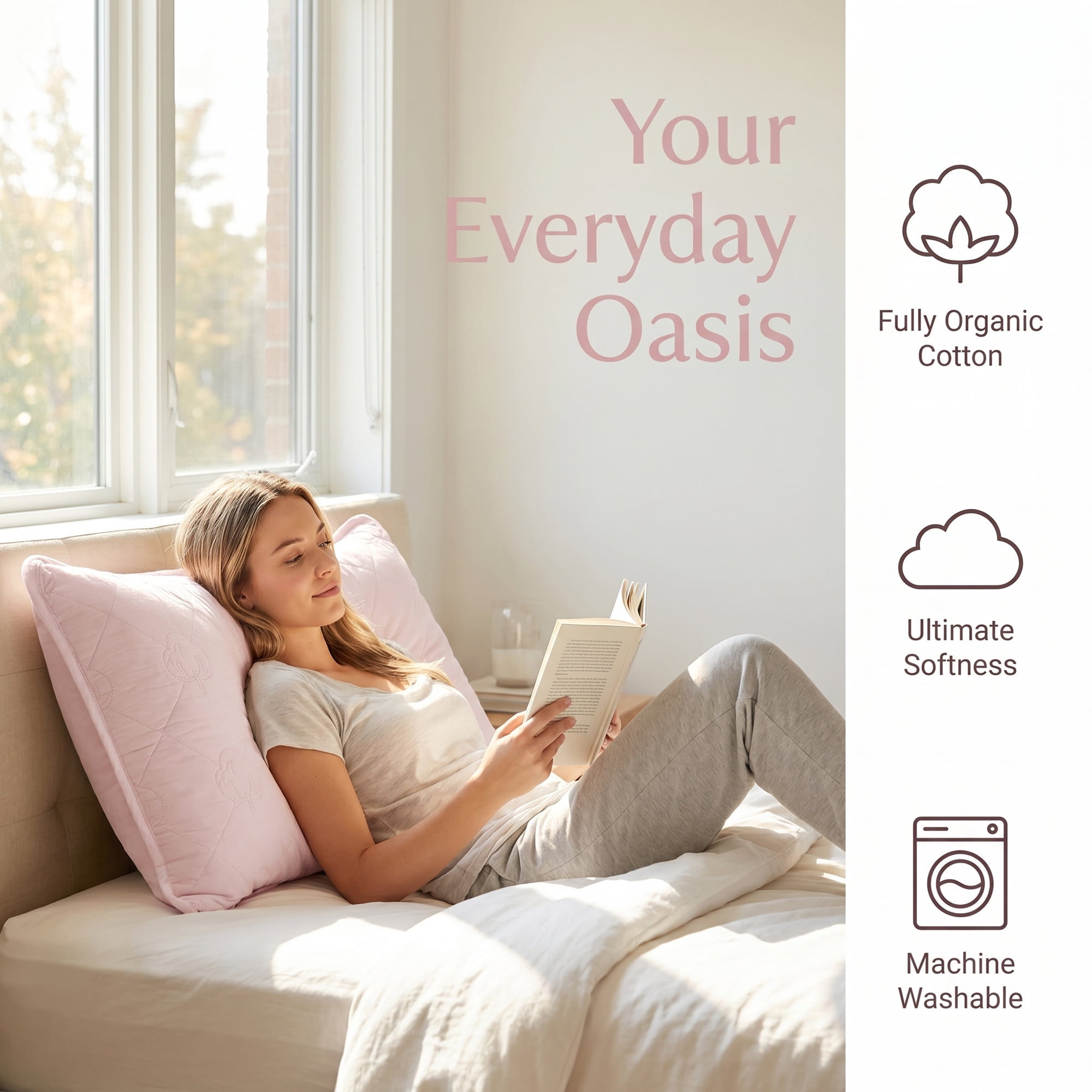 Unique Bargains 1 Pack Breathable Hypoallergenic Cotton Pillow Protector Light Purple