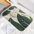 thumbnail image 6 of 1pc Leaf Pattern Absorbent Non-Slip Bathroom Thickened Flannel Rug Decor,Soft,Quick Drying,Suitable For Indoor/outdoor Use,Bathrooms,Bedrooms,Kitchens,Terrace,Laundry Rooms,16"x24", 6 of 9