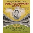 thumbnail image 2 of Stevens,  26x30 Black Ornate Wood Framed with Double Matting Museum Art Print Titled - Offical Score Card Worlds Championship Series - New York Giants vs Philadelphia Athletics, 1880, 2 of 4