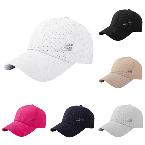 XIAOCHA Womens Perforated Sports Cap Breathable Sun Protection Outdoor Baseball Cap,White