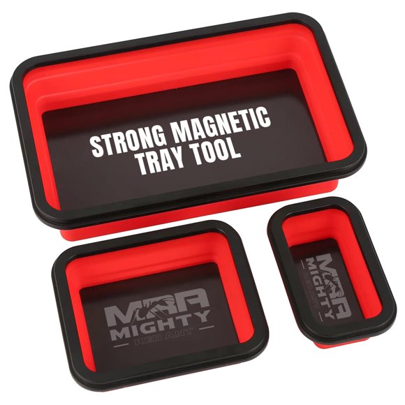 Juego de bandejas magnéticas para piezas Mighty Red Ant, plegables, 3 piezas