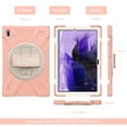 thumbnail image 2 of Dteck Samsung Tab S7 FE 12.4 inch 2021 Tablet Case, Dteck Heavy Duty Hybrid Rugged Shockproof Case 360 degree Handle Grip Kickstand Cover with Pencil Cap Holder for Samsung SM-T730/T736B, tPink, 2 of 9