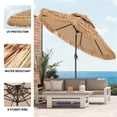 thumbnail image 5 of Autlaycil 9 ft 2-Tier Patio Tiki Umbrella, Hawaiian Thatched Umbrella with Push Button Tilt, Pool, Patio, Beach, 5 of 6