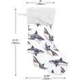thumbnail image 2 of Christmas Stockings Sharks Pattern Large Candy Stockings Stuffers Cute Xmas Sock Decorations 1PC for Home Holiday Party 12" x18" Decor Gifts, 2 of 7