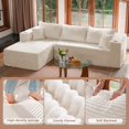 thumbnail image 5 of JULY'S SONG 108" L-Shaped Plush Modular Sectional Sofa, Modern Flannel Upholstered Boneless Couch with Deep Seat, No Assembly Couches and Sofas for Living Room, Right Facing Chaise, White, 5 of 11