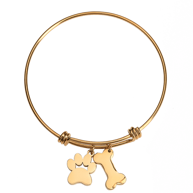 Collar para Mujer con Dije de Huella de Perro LuckyLy, Acero Inoxidable, Modelo Canny dorado UNITALLA