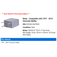 thumbnail image 2 of Relay - Compatible with 1997 - 2010 Chevy Malibu 1998 1999 2000 2001 2002 2003 2004 2005 2006 2007 2008 2009, 2 of 2
