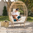 thumbnail image 2 of Kselythan Patio Egg Chair Oversized Lounger,Wicker Egg Rattan Chair Outdoor Indoor,Oversized Egg-Shaped Chair,500 Lbs Egg Shape Balcony Chair Lounge Chairs for Living Room,Balcony,Backyard, 2 of 7