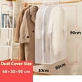 thumbnail image 2 of 2 piezas engrosadas tridimensionales cubierta antipolvo para ropa bolsa de almacenamiento de ropa transparente bolsa para colgar traje cubierta antipolvo (60 × 30 × 90 CM, blanco), 2 of 5
