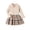 Beige, variant on Girls Outfits 2 Piece Solid Print Short Sleeve Lapel Top And Pleated Skirt Back-To-School Baby Girls' Clothing Sets 12 Months-18 Months