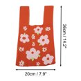 thumbnail image 4 of Unique Bargains 1 Pc Knitted Wrist Bag Flower Gift Bag Orange, 4 of 5