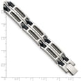 thumbnail image 5 of Stainless Steel Bracelet Contemporary Link, Other Men's 11 mm 8.75 in Chisel Polished with Dark Blue Ceramic and Cable Inlay Link, 5 of 6