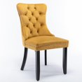 thumbnail image 6 of IVV Dining Chairs Set of 2 - Modern Style Velvet Dining Room Accent Side Chairs with Solid Wood Legs and Nailhead Trim for Home Kitchen and Restaurant, Gold, 6 of 10