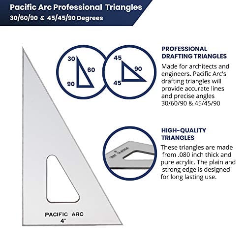 Pacific Arc Drafting Triangle 12 Inch 45 90 Degrees Topaz Walmart Com