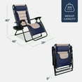 thumbnail image 2 of Best Choice Products Oversized Padded Zero Gravity Chair, Folding Outdoor Patio Recliner w/ Side Tray - Navy/Oyster, 2 of 7