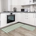thumbnail image 3 of Sage Green 2 Pieces Kitchen Rug Set Non-Slip Backing Mat Throw for Kitchen Doormat Runner, Anti Fatigue Mats for Kitchen Floor Home Office, Green and White Buffalo Plaid Design, 3 of 5