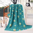 thumbnail image 2 of Teal Daisy Flower Yellow Blooms Pattern Blanket,Comfortable Soft Lamb Wool Throw Blanket,All Season,Warm Lightweight Blankets for Sofa Bed Couch Living Room Chair,60"x80", 2 of 4