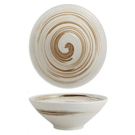 

Large Ceramic Ramen Bowl Set Of 2 Microwave Bowl Set For Kitchen Soup Bowl For Cereals Salads. Microwave And Oven Safe.-White circle-8 in