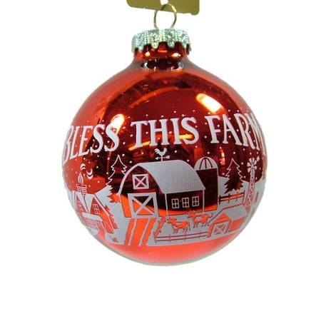 Stuffed Animal Christmas Tree Ornaments New Glass Red Bless This Farm Bulb Animal Pig Cow Sheep Lamb Christmas Tree Ornament By On Holiday Ship from US ()