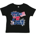 thumbnail image 3 of Inktastic 4th of July with Fireworks American Flag and Rocket Boys or Girls Toddler T-Shirt, 3 of 5