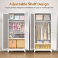 thumbnail image 2 of Unicoly Metal Wardrobe Cabinet with Hanging Rod, 71"H Armoire Wardrobe Closet with Mirror Doors and Adjustable Shelves, White Clothing Storage Cabinets, 2 of 9