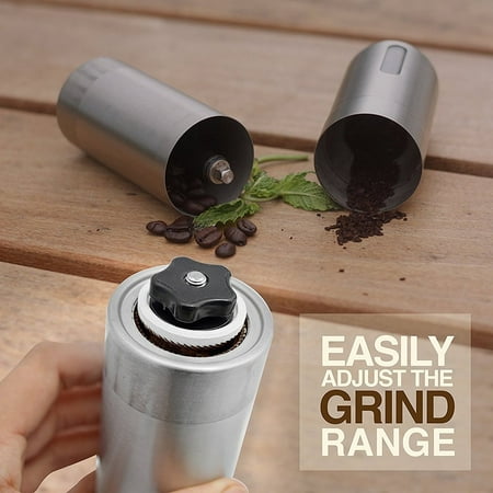 Manual Coffee Grinder With a Unique Screw Patent for Easier Grinding, Heavy Duty Conical Ceramic Burr
