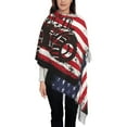 thumbnail image 3 of Fotbe USA Vintage Flag Tractor Print Womens Fall Winter Scarf Tassel Soft Warm Blanket Scarves Womens Shawl Wraps, 3 of 8