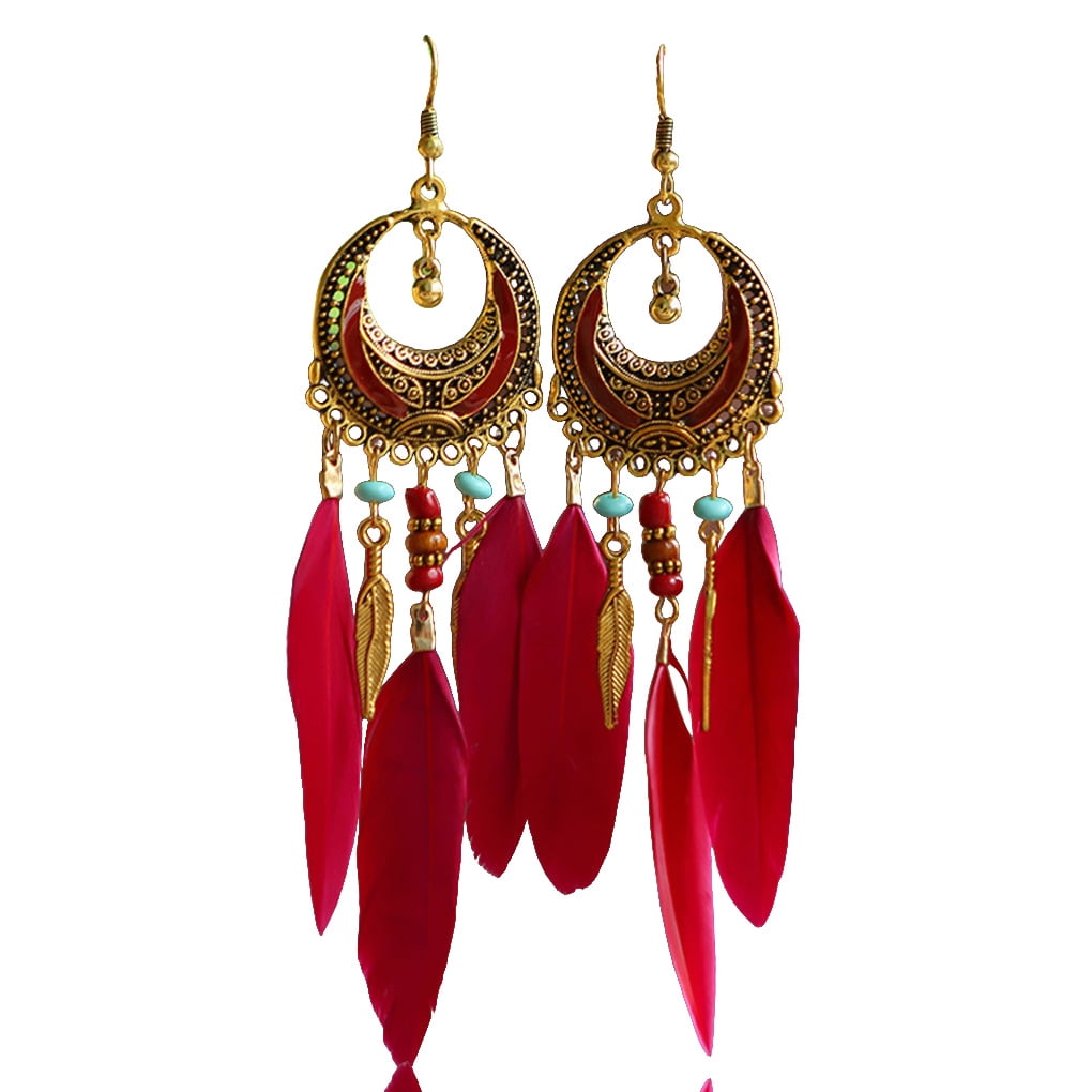 Paire De Boucles D'oreilles Vintage Rétro Fantaisie - Bijou Ancien D'occasion Fabriqué En France