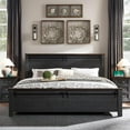 thumbnail image 4 of SinCido King Size Bed Frame Wooden with Headboard Farmhouse Furniture Style, 4 of 7