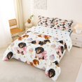 thumbnail image 3 of Manfei Sweet Dachshund Puppy Queen Comforter Set, Cupcake Moon Star Comforter Sets Queen, White Pink, Polkadot Reversible, 3-Piece, 1 Comforter and 2 Pillowcases, 3 of 7