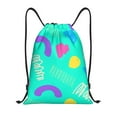 thumbnail image 1 of Drawstring Backpack, Men Ladies Waterproof Sports Backpack Gym Bag-Doodle Squiggly Lines Spiral Pattern-Small Size, 1 of 8