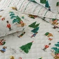 thumbnail image 4 of Holiday Printed Microfiber Reversible Quilt Set with Shams (Full / Queen, Watercolor Santa & Friends), 4 of 5