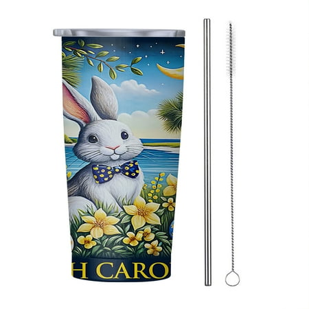 

South Carolina Easter Bunny Eggs 20oz Tumbler Insulated Stainless Steel Water Bottle Portable Travel Coffee Tea Mug Cup