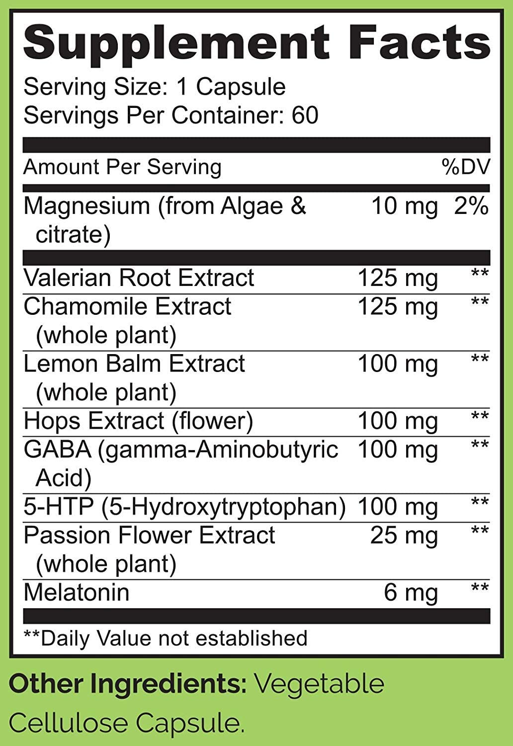 NATURELO Sleep Aid - with Melatonin, Magnesium, GABA, Valerian Root, Lemon Balm, Chamomile Herbal Extracts - Plant-Based Sleeping Aid - 60 Vegan Capsules