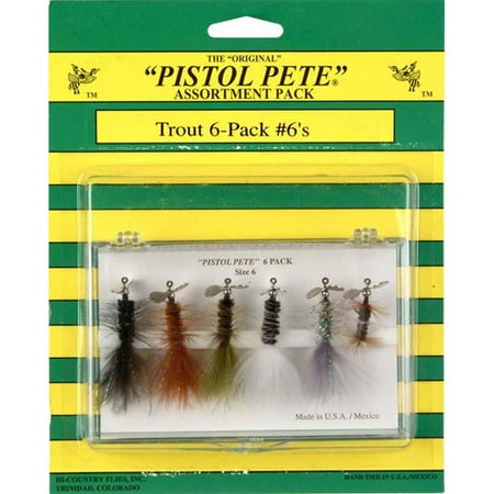 Pistol Pete Size 6 Trout Fly, Pack of 6 (Best Size Wooly Bugger For Trout)