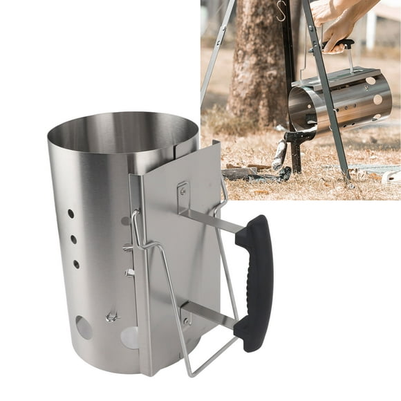 Chimney Starter, Fire Starter Chimney Efficient Time Saving Stainless Steel for Barbecue for Camping