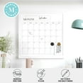 thumbnail image 5 of Martha Stewart Everette 18" x 18" Magnetic Monthly Calendar Dry Erase Board with White Woodgrain Frame, Included Dry Erase Marker and 2 Magnets, 5 of 12