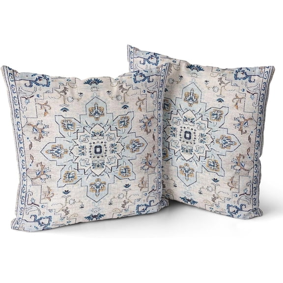 Boho Throw Pillow Covers 20x20 inch Set of 2 Monaco Rug Persian Carpet Double Sided Pattern Short Plush Cotton Soft Pillow Case Cushion Cover Pillowcase for Couch Sofa Bed Decorative (Grey)