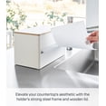 thumbnail image 5 of Yamazaki Home Paper Towel Dispenser, Ash, Steel + Wood, Lid, No Assembly, 5 of 7