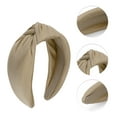 thumbnail image 3 of Unique Bargains 1 Pc Solid Tie Wide Headbands for Women Champagne, 3 of 6