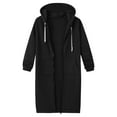 thumbnail image 4 of Karoyedx Women Fall Clothes Long Hoodies For Women Zip Up Hoodie Trendy Casual Oversized Fleece Tunic Sweatshirts Fall Winter Jacket Coat Black Size,XXXXL, 4 of 4