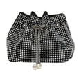 thumbnail image 2 of Bolso de noche con pedrería y cierre de cordón con cadena de perlas | Bolso bandolera ajustable | Monedero brillante de cristal para mujer | Accesorio para fiestas formales, 2 of 7