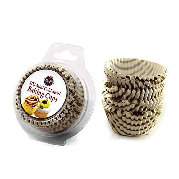 Norpro Gold Swirl Mini Cups, 100-Pack