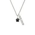 thumbnail image 2 of Delight Jewelry Silvertone Small Black Paw Silvertone Hope Anchors the Soul Bar Charm Necklace, 23", 2 of 4