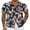 Black - Khaki Leaves, variant on Mens Beach Shirts Short Sleeve Floral Button Down Shirt Island Cruise Ship Essentials