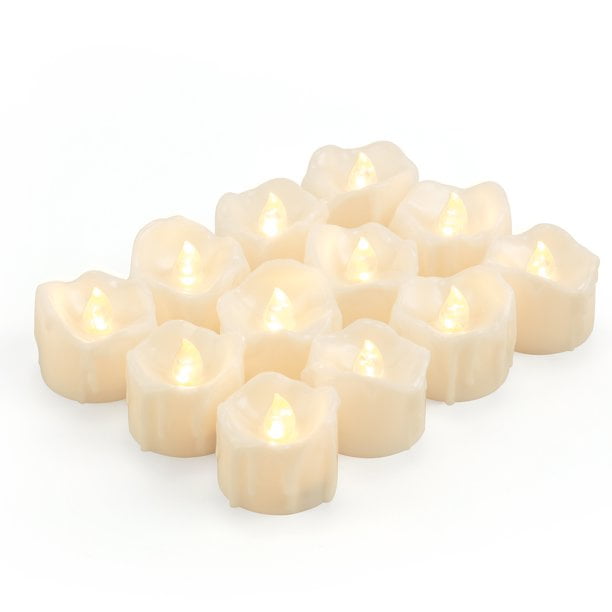 6pcs Candles Flameless LED Bright Tealight Flickering Wedding Battery Yellow HM 