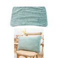 thumbnail image 1 of Funda de Cojín de Franela a Rayas Perfecl Suave Verde 30x50cm, 1 of 8