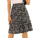 thumbnail image 1 of INSPIRE CHIC Falda Midi Floral Fluida Con Volantes En El Dobladillo Para Mujer Negro M, 1 of 6