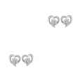thumbnail image 4 of Minnieouse 1 par de pendientes de mujer con diamantes de imitación de pata, pendientes de tuerca adorables portátiles para fiesta, regalo de Blanco 2piezas, 4 of 6